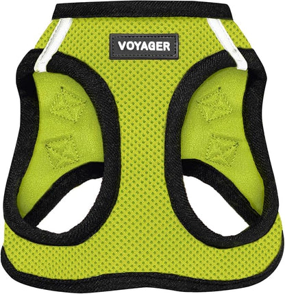 Voyager Step-in Air Dog Harness - All Weather Mesh Step in Vest Harness for Small and Medium Dogs and Cats by Best Pet Supplies - Harness (Lime Green/Black Trim), S (Chest: 14.5-16")