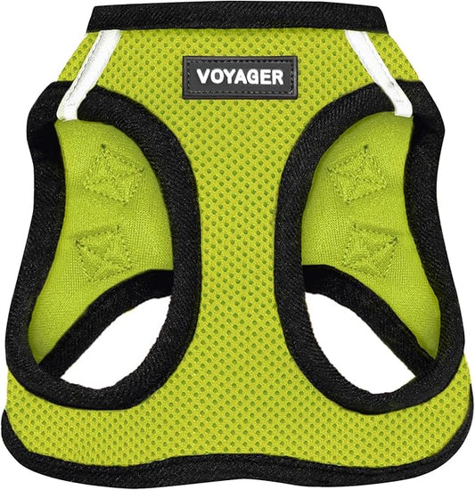 Voyager Step-in Air Cat Harness - All Weather Mesh Step in Vest Harness for Small and Medium Cats by Best Pet Supplies - Harness (Lime Green/Black Trim), XXXS (Chest: 9.5-10.5")