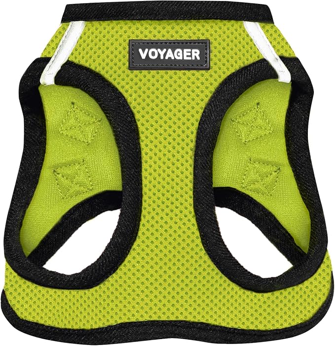 Voyager Step-in Air Dog Harness - All Weather Mesh Step in Vest Harness for Small and Medium Dogs and Cats by Best Pet Supplies - Harness (Lime Green/Black Trim), XL (Chest: 20.5-23")