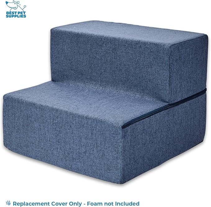 Best Pet Supplies Foldable Pet Stairs Cover for Foam Dog Ramps 2-Step