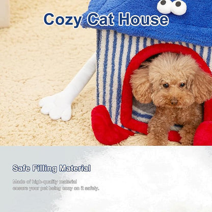 Jiupety Indoor Small Dog House Washable (20"x20"x21.5") Up 25lbs Cat 15lbs Dog,