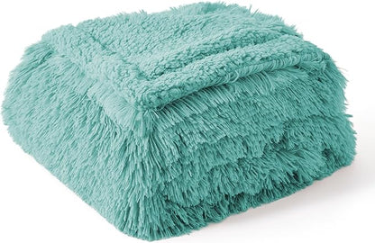 Bedsure Waterproof Dog Blankets for Large Dogs - Calming Cat Blanket for Bed Couch Protector Washable, Long Faux Fur Pet Throw Blanket for Puppy, Reversible Furniture Protection, 60"x80", Light Green