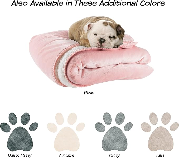 Waterproof Dog Blanket - 50x60-Inch Reversible Sherpa Dog Blanket for Couch, Bed, or Car - Protects from Spills, Stains, or Pet Fur by PETMAKER (Pink)