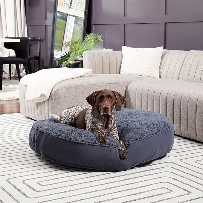 Happy Hounds Scout Deluxe Round Pillow Style Sherpa Dog Bed (42 x 42 in.),
