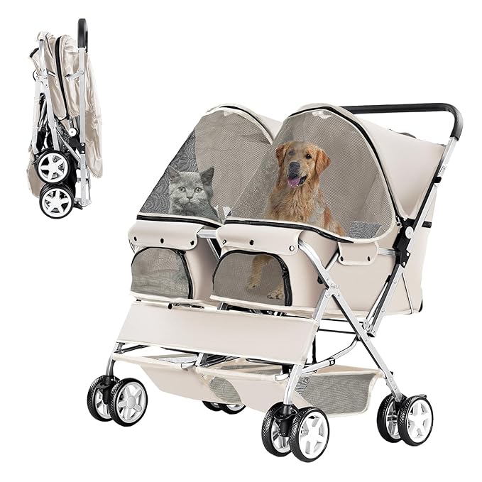 Double Pet Stroller 2 Dogs