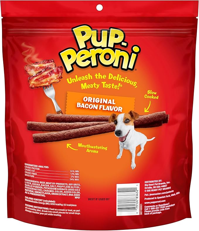 Pup-Peroni Dog Treats, Original Bacon Flavor, 22.5 Ounce, Made with Real Bacon