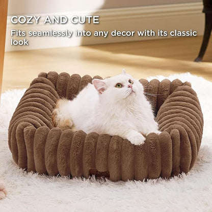 Bedsure Cute Dog Bed for Small Dogs & Cats 20x19x6inches, Copper
