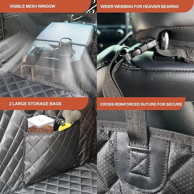 Back Seat Extender for Dogs Large Hard Bottom