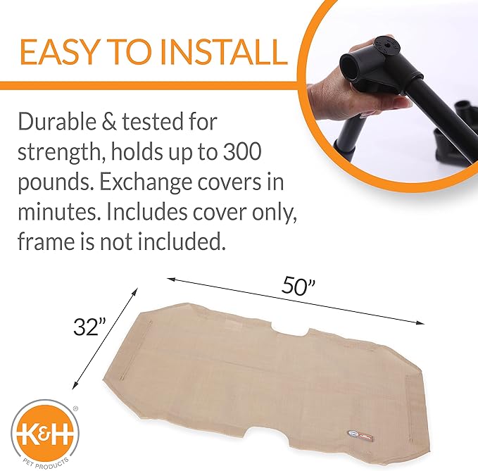 K&H Pet Products Elevated Cooling Outdoor Dog Bed 50 X 32 Inches