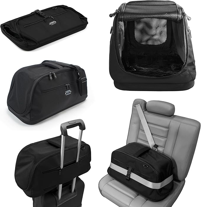 Sleepypod Air - Airline Approved Pet Carrier and Crash-Tested Car Seat for Cats and Dogs up to 18 lbs (Jet Black)