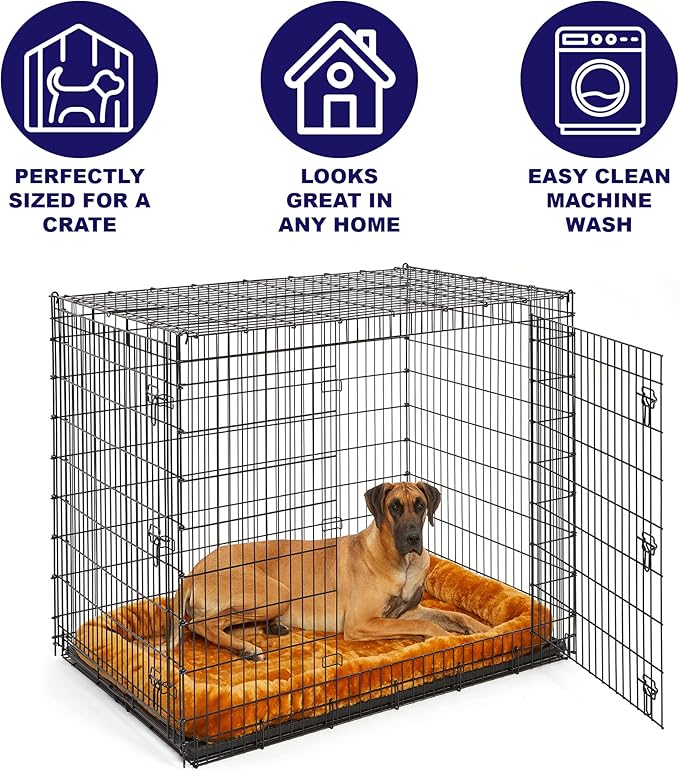MidWest Homes for Pets Bolster Pet Bed for Dogs & Cats 54L-Inch Cinnamon Dog Bed or Cat Bed w/ Comfortable Bolster 54-Inch Dog