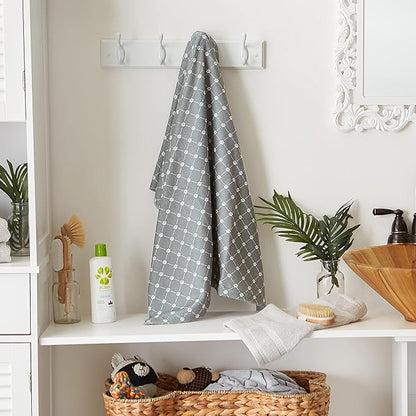 Bone Dry Pet Grooming Towel Collection Absorbent Microfiber X-Large 41x23.5", Trellis