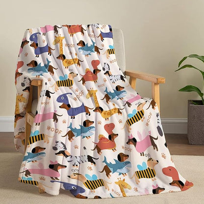 Dachshund Dogs Blanket Gifts for Pet Dog Lovers Girls Boys 80x60 in