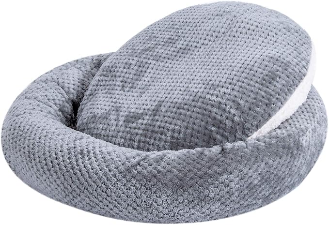 WONDER MIRACLE Fuzzy Deluxe Pet Beds, Super Plush Dog or Cat Beds Ideal for Dog Crates, Machine Wash & Dryer Friendly (24" x 24", Flint Gray)