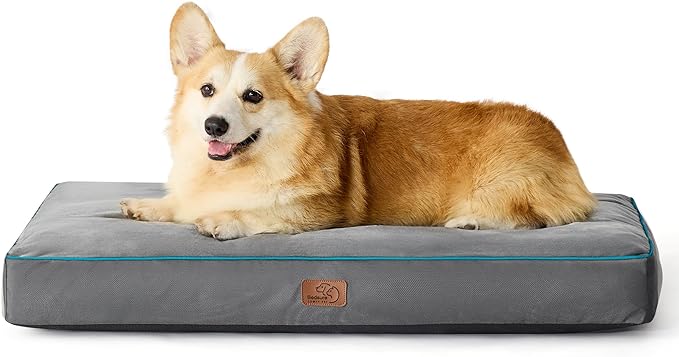Bedsure Waterproof Dog Beds for Large Dogs 4 inch 80lbs L-Crate