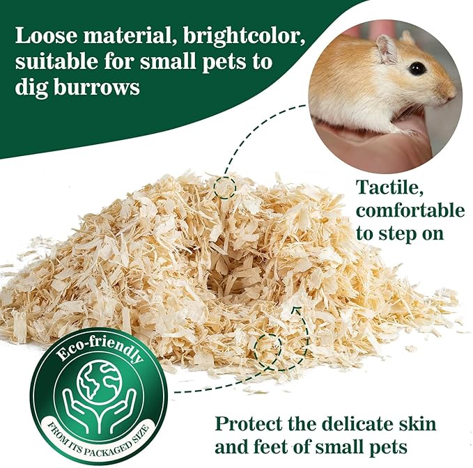 Sukh 14 OZ Aspen Hamster Bedding - Aspen Shavings Pet Supplies Bedding and Litter for Guinea Pig Rabbit Snake Enclosure Horse Bunny Hedgehog Chicken Coop Reptile Chinchilla Small Animal