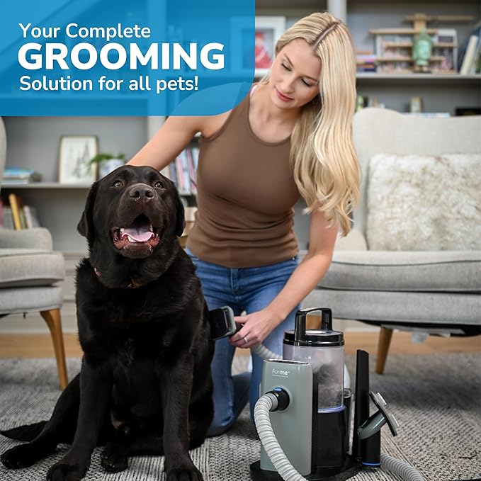 Professional Plus Pet Grooming Vacuum Kit with 5 Pet Grooming Tools & 2L Canister - Quiet & Safe Grooming Set for All Dogs, Cats and Pets