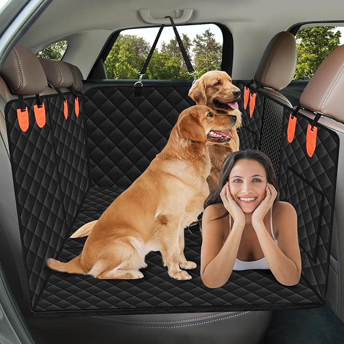 Car Back Seat Extender for Dogs Hard Bottom Car Seat Cover for Dogs 330lbs,Dog Car