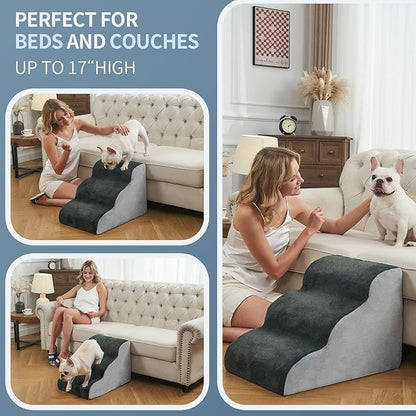 BOMOVA Dog Stairs to Bed 3-Step Dog 2/3/4/5 Steps