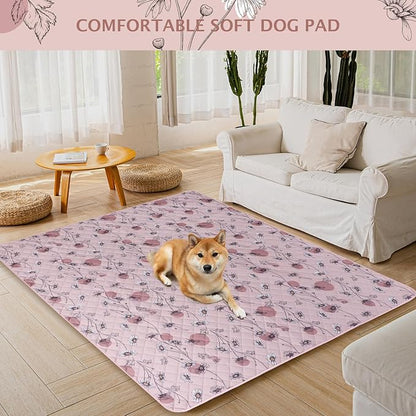 IEUUMLER Washable Pee Pads for Dogs 1 Pack EU007 (Pink 48"X48"-1pcs)