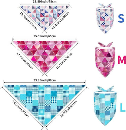 10pcs Dog Bandanas Patchwork for Xs Small Breed Dog Kerchief Triangle Bibs Scarves Pink Blue Yellow Girl Boy Grooming Costume