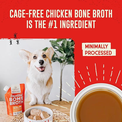 Stella & Chewy's Bountiful Bone Broth Cage-Free Chicken Recipe Meal Topper for Dogs, 16 oz. Resealable Pouch (Pack of 6)