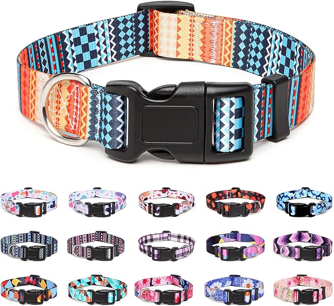Adjustable Dog Collar with Patterns