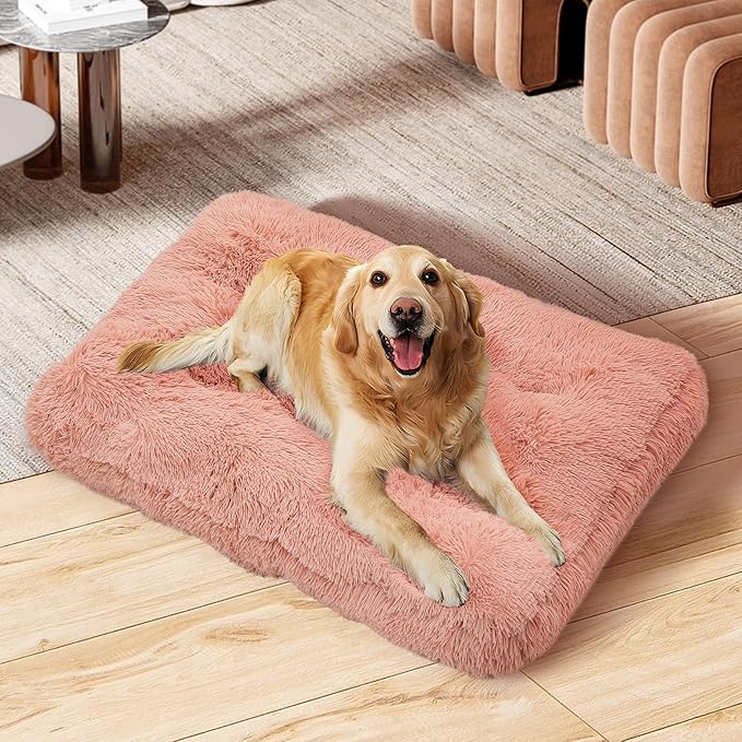 MoNiBloom 40.5"x32.5"x5.5" Dog Beds for Large Size Dogs Machine-Washable Long Plush Pet Beds Warming Cozy Soft Bed for Dogs and Cat