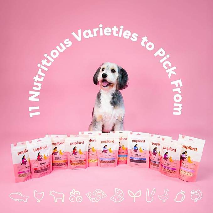 Pupford Freeze Dried Training Treats for Dogs & Puppies 240+ Four 5 oz)