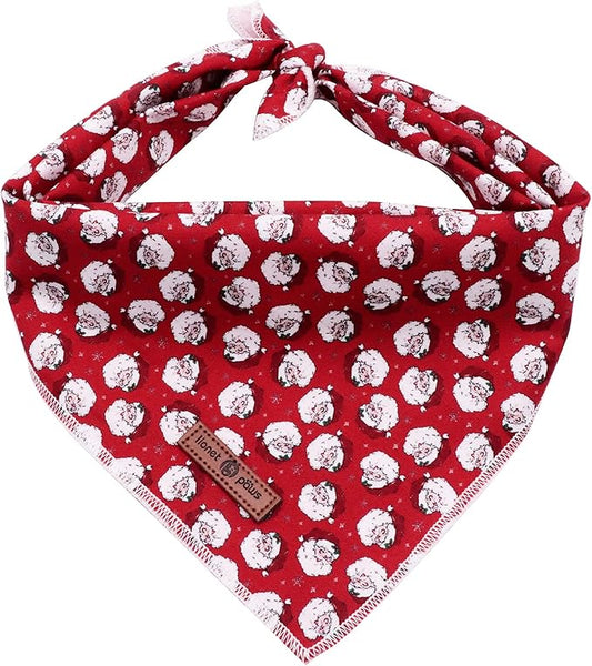 Lionet Paws Christmas Dog Bandana Washable Cotton Handkerchief