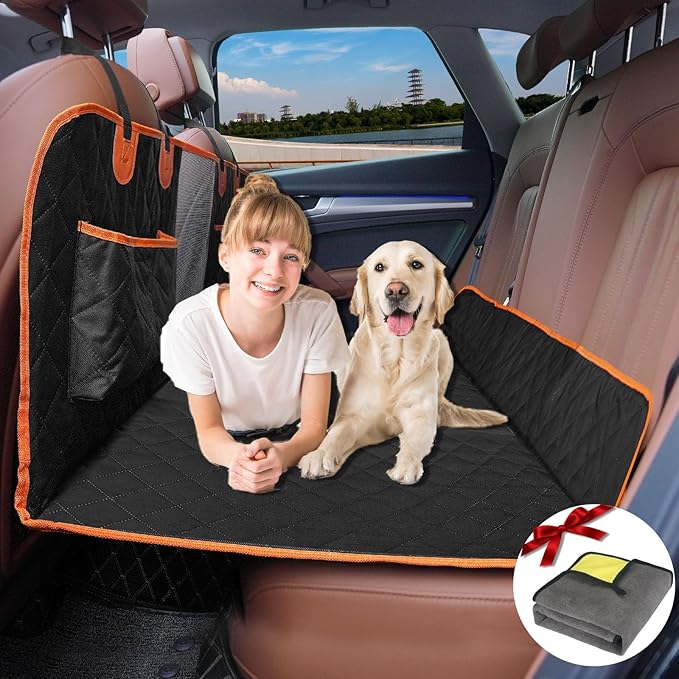 Back Seat Extender for Dogs Hard Bottom Dog 330lbs-Waterproof Dog