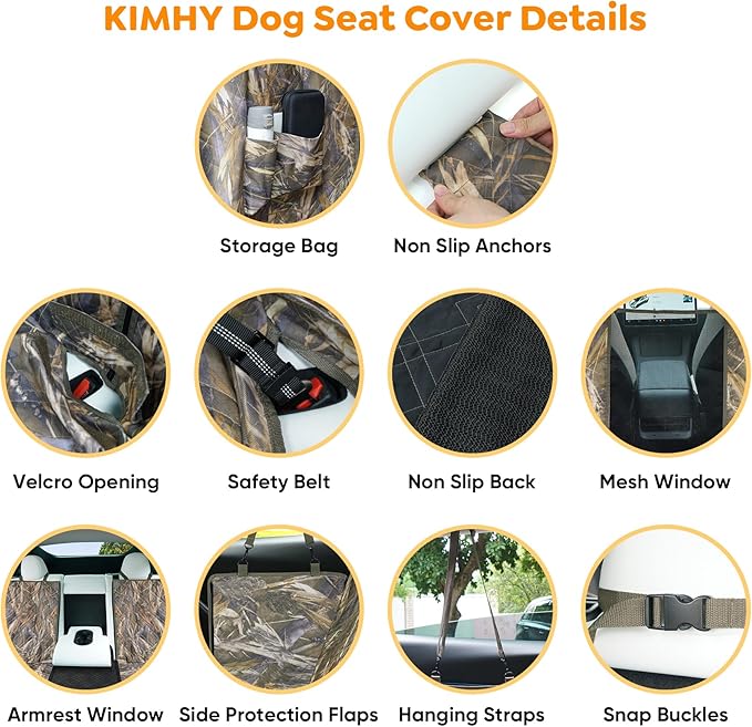 XXL Dog Car Back Seat Cover (63" W X 94" L)