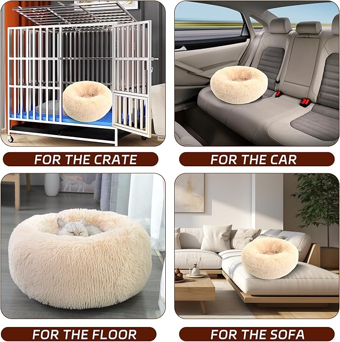 Calming Dog Bed for Cats and Small Dogs 15.7'')