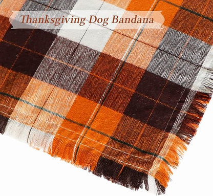 STMK Fall Dog Bandana, 4 Pack Holiday Fall Thanksgiving Day Dog Bandanas with Tassels Edges for Small Medium Large Dogs