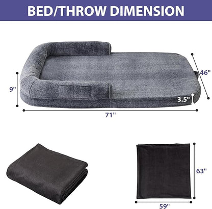 Human Dog Bed for Adult 71" x 46" x 9"
