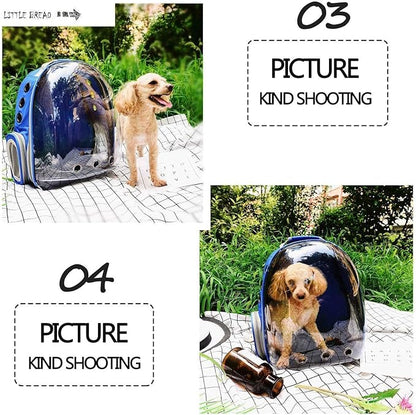 Cat Backpack Carrier Bubble Bag, Transparent Space Capsule Pet Carrier Dog Hiking Backpack, Small Dog Backpack Carrier for Cats Puppies Airline Approved Travel Carrier Outdoor Use Blue