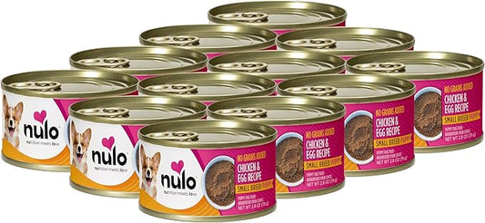 Nulo Grain-Free Small Breed Wet Canned Puppy Dog Food, Chicken and Egg, 2.8 Ounce, 12 Cans