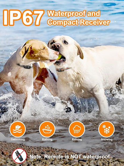 Bousnic Dog Shock Collar 2 Dogs (5-120Lbs) 3300 ft (1-8) Vibration (1-16) and (1-99) Modes