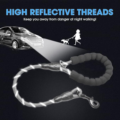 BAAPET 2/4/5/6 FT Dog Leash with Comfortable Padded Handle and Highly Reflective Threads for Small Medium and Large Dogs (2FT-1/2''