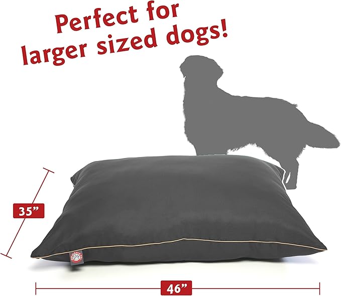 Majestic Pet Rectangle Large Dog Bed Washable – Non Slip Comfy Pet Bed – Dog Crate Bed Super Value Pillow Dog Bed – Dog Kennel Bed for Sleeping 46 x 35 Inch