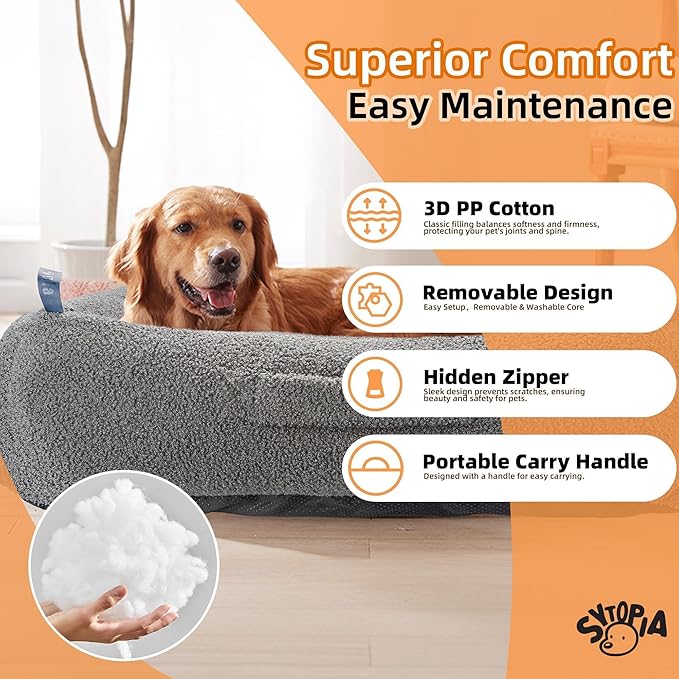 Sytopia Calming Dog Bed for Medium Dogs 54'' XXL