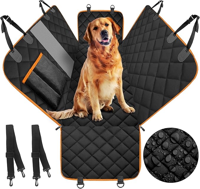 ASHLEY MADDEN Dog Car Seat Cover for Back Seat 100% Waterproof