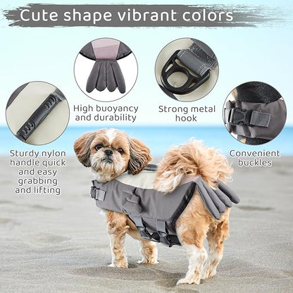 Gyuzh Dog Life Jacket for Swimming,Dog Life Vest for Swimming Boating,Dog Flotation Vest Hign Buoyancy,Shark Dog Swim Safety Vest,Dog Life Jacket with Rescue Handle for Small Medium Large Dogs