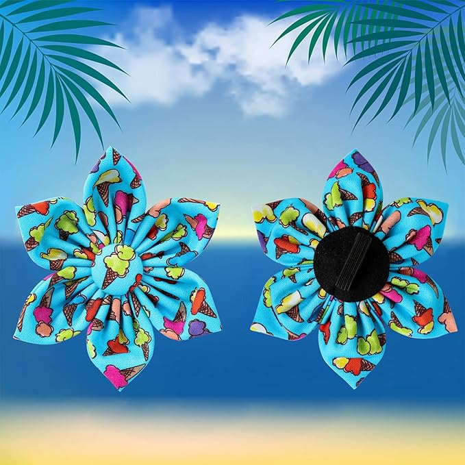 Summer Dog Collar with Flower 16-26in