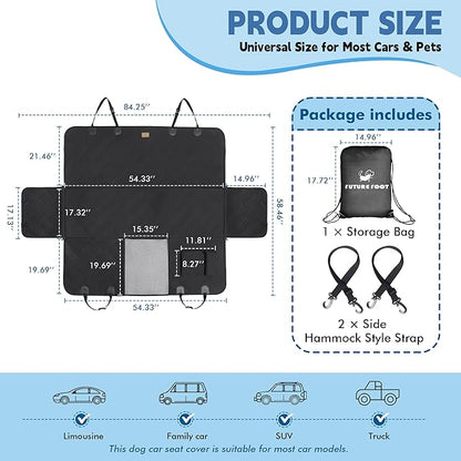 Dog Car Seat Cover 54" x 58" Dog 600D Oxford