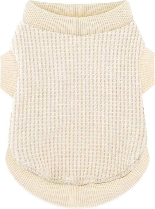 Cozy and Functional Dog Shirts for Small Puppies: Stretchable Beige Attire with Easy-On Design, Ideal for Chihuahuas and Yorkies - Enhance Comfort and Playfulness on Chill Days X-Large