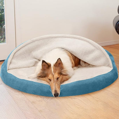 Furhaven 44" Round Orthopedic Dog Bed for Large Dogs w/ Removable Washable Cover 80 lbs 44-inch