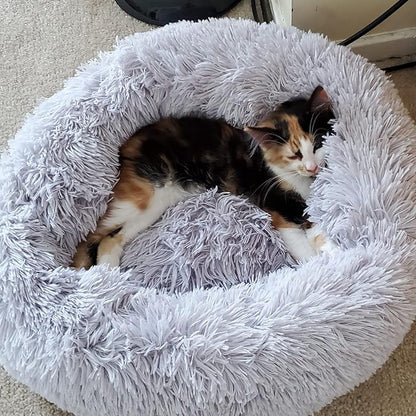 Calming Dog Bed for Small Dogs Round Fluffy