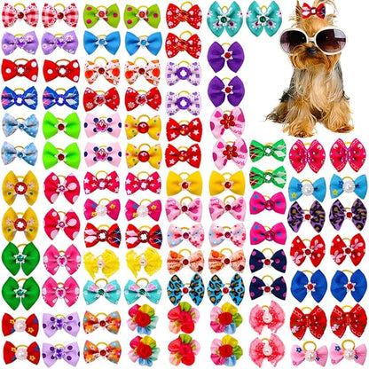 60pcs Dog Hair Bows 30 Beautiful