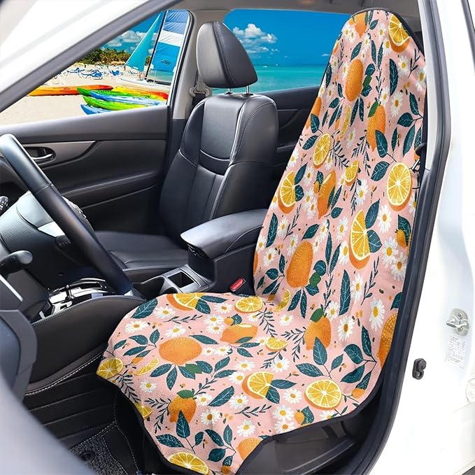 Orange Waterproof Towel Car Seat Cover Anti-Slip Bucket Seat Protector Washable Car Accessories Decro Universal Seat Cover for Car